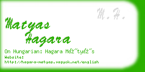 matyas hagara business card